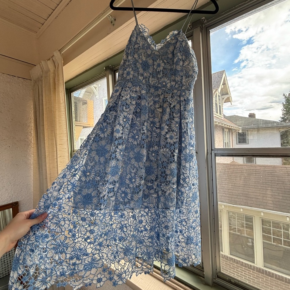 Blue floral Donna Morgan dress